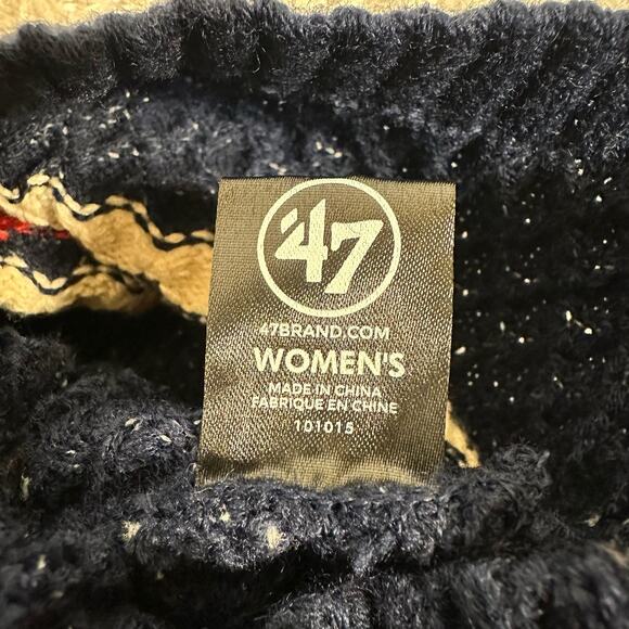 Women's '47 Navy New England Patriots Leslie Beanie with Pom NWOT - Picture 4 of 4